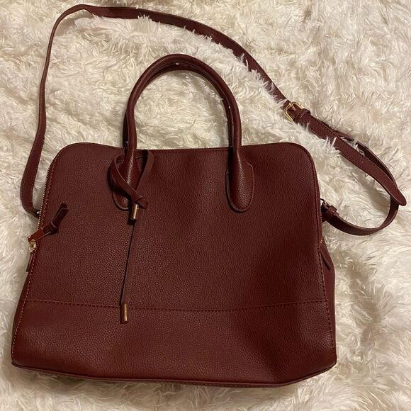 Urban Expressions Maroon Work Tote Bag - Picture 1 of 13